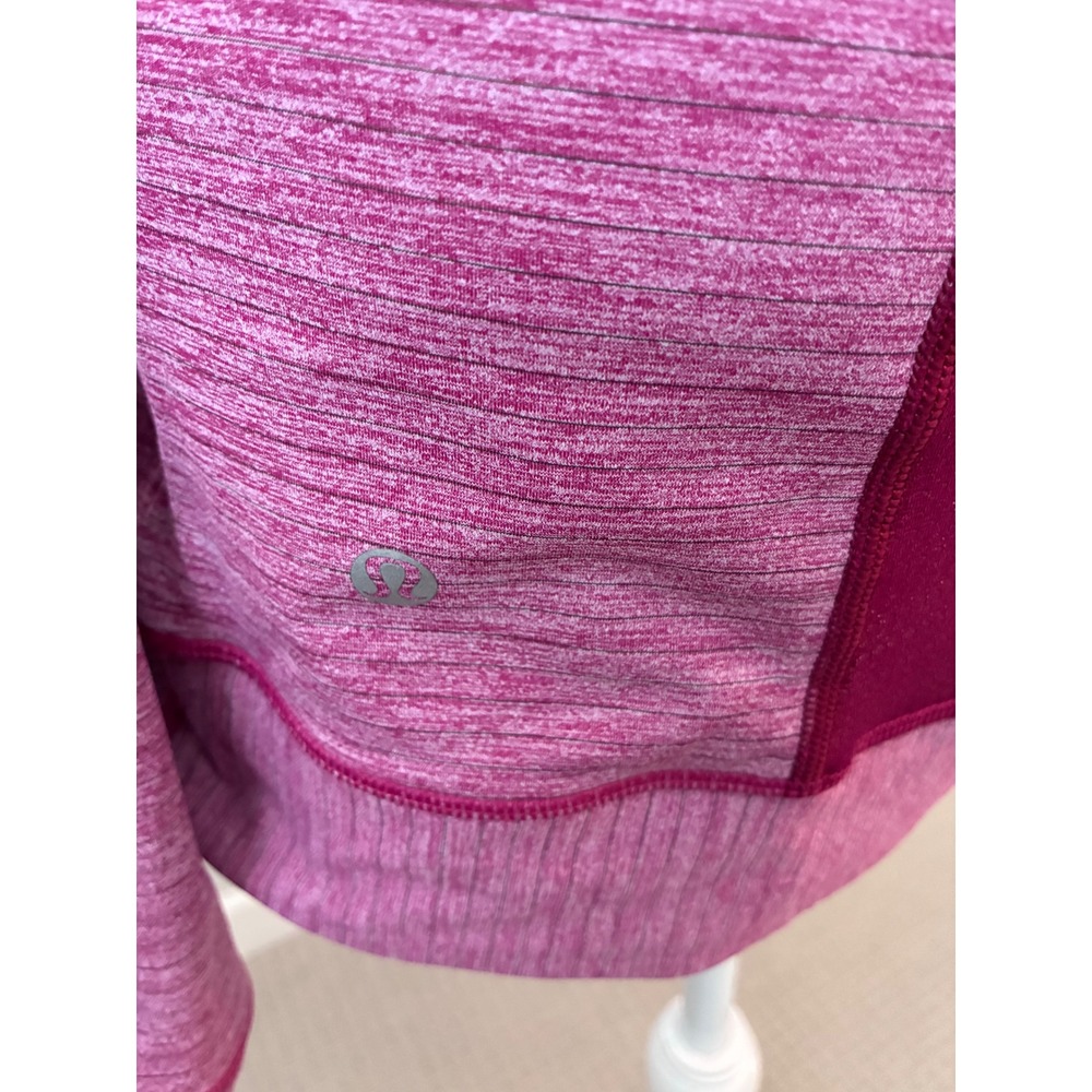 Lululemon Women's Pink Heathered Half Zip Long‎ Sleeve Pullover Top - Picture 6 of 9